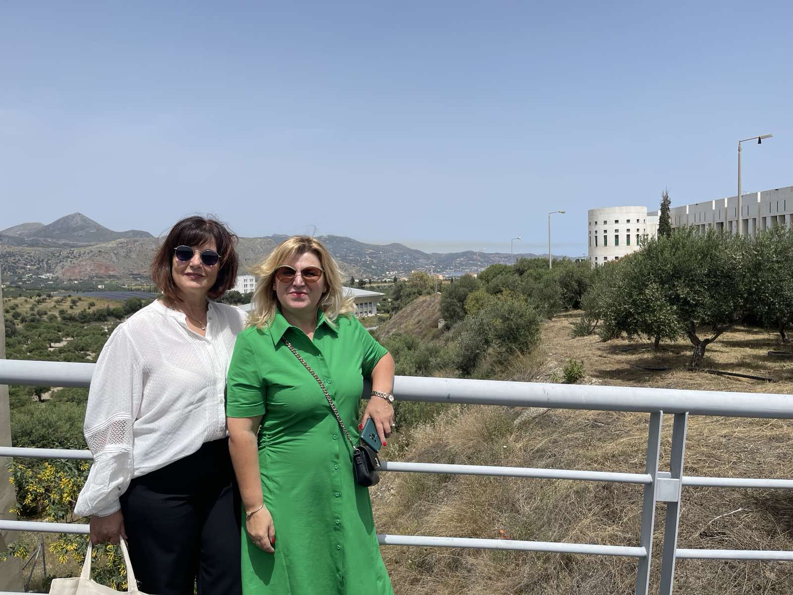 Prof. Ridvana Mediu and Prof. Alma Barbullushi from Logos University of Tirana in Voutes Campus Heraklion